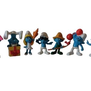 The Smurfs collectable plastic figurines set of 7
